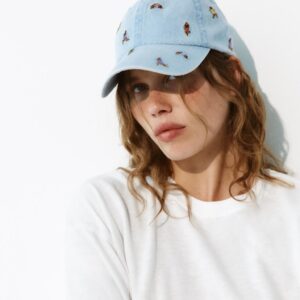 TWILL CAP WITH DOG EMBROIDERY