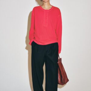 LINEN BLEND HENLEY T-SHIRT