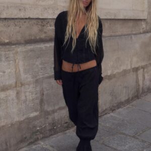 CORSET-STYLE CONTRAST SHIRT