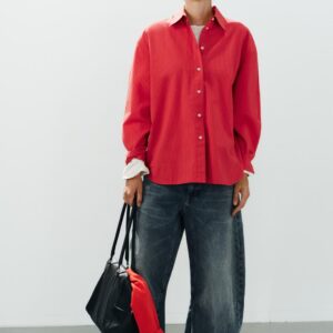 OVERSIZE CHECKED POPLIN SHIRT