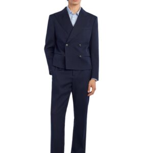 CROPPED FIT PINSTRIPE BLAZER