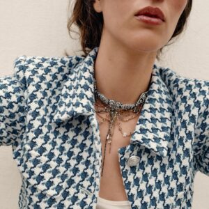 COMBINED CHAIN AND RHINESTONE CHOKER