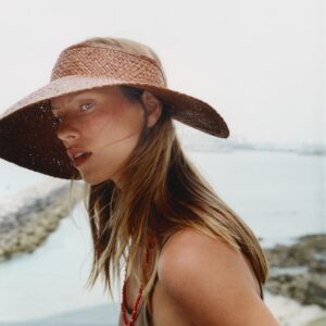100% RAFFIA BRAIDED VISOR