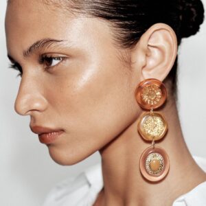 RESIN FLOWER STONE EARRINGS