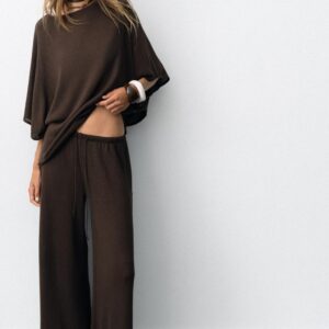 RUSTIC TROUSERS WITH VENTS - BROWN