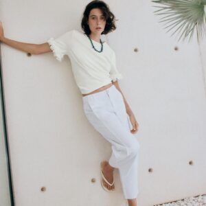 COTTON RUFFLE T-SHIRT