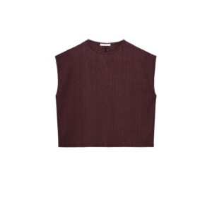 RUSTIC SLEEVELESS TOP - BURGUNDY