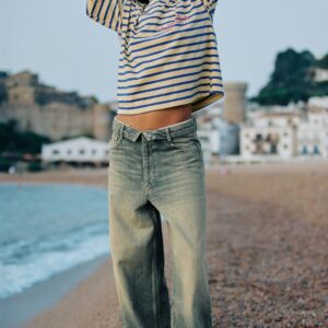 OVERSIZE STRIPED TEXT T-SHIRT