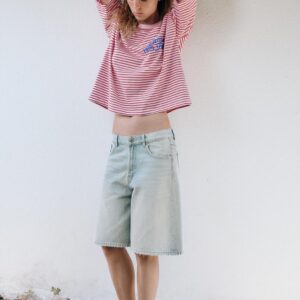 STRIPED TEXT OVERSIZE T-SHIRT