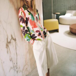 FLORAL PRINT SATIN SHIRT