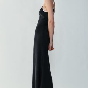 CONTRAST SATIN MIDI DRESS