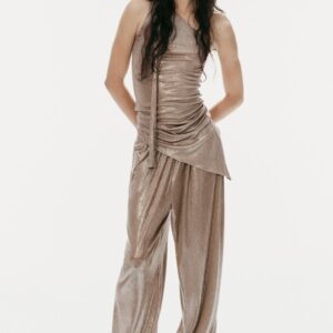 TOP AND TROUSER SET - SILVER