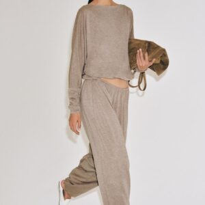 T-SHIRT AND TROUSERS SET - PINK MARL