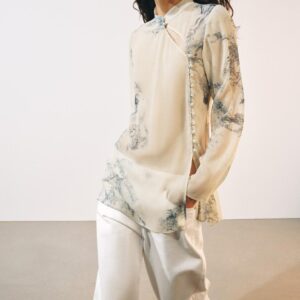 ZW COLLECTION PRINTED BUTTON-UP SHIRT
