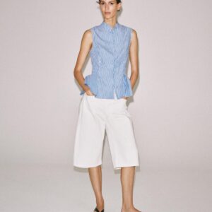 STRIPED PEPLUM SHIRT