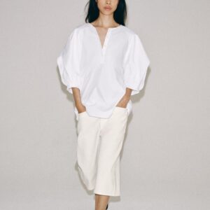 ZW COLLECTION PLEATED SLEEVE SHIRT