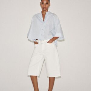 ZW COLLECTION ASYMMETRIC STRIPED SHIRT