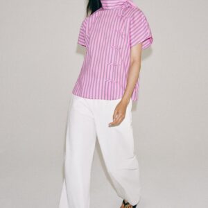 ZW COLLECTION STRIPED SHIRT WITH FROG FASTENING