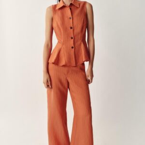 STRIPED STRAIGHT-LEG TROUSERS