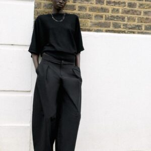 POPLIN BARREL-LEG TROUSERS