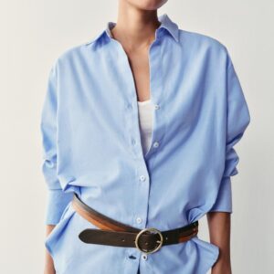 100% LEATHER STRAP BELT WITH CIRCULAR BUCKLE