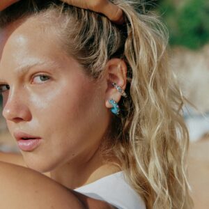 PACK OF RHINESTONE HOOP AND EAR CUFF EARRINGS