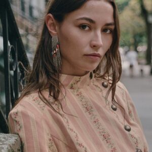 RHINESTONE AND FRINGE EARRINGS