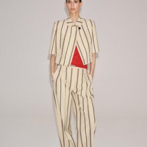 ZW COLLECTION STRIPED PLEATED TROUSERS