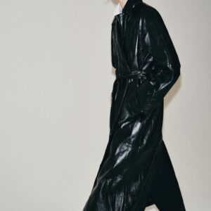 ZW COLLECTION 100% LEATHER LONG TRENCH COAT