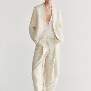 ZW COLLECTION STRIPED BARREL TROUSERS