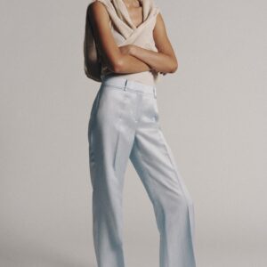 FLARED LINEN BLEND TROUSERS ZW COLLECTION