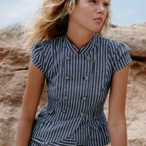 STRIPED BUTTON-UP TOP