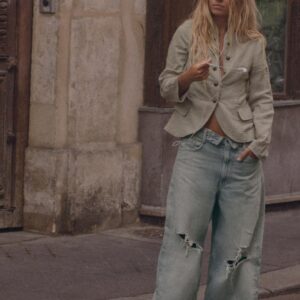 RUSTIC BUTTONED BLAZER
