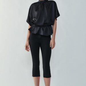 SATIN DRAPE BLOUSE