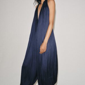 ZW COLLECTION SATIN HALTER JUMPSUIT