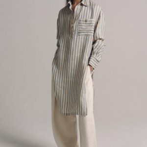 ZW COLLECTION 100% LINEN PLEATED TROUSERS