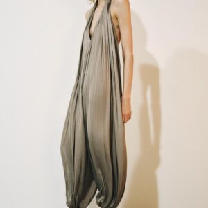 ZW COLLECTION SATIN HALTER JUMPSUIT