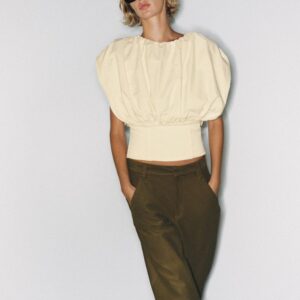 CONTRAST BALLOON TOP