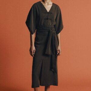 ZW COLLECTION MIDI DRESS WITH FROG FASTENING