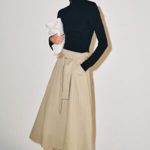 ZW COLLECTION BELTED MIDI SKIRT