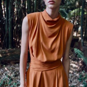 BELTED PLAYSUIT WITH SHOULDER PADS