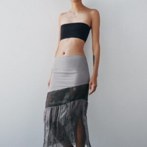 SEQUIN MIX MIDI SKIRT