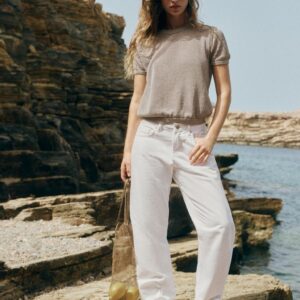 SHORT SLEEVE KNIT TOP