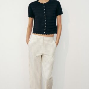 FAUX PEARL BUTTON CARDIGAN