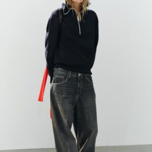 OVERSIZED ZIPPED KNIT JUMPER