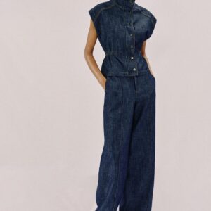ELASTIC WAIST WAISTCOAT WITH LINEN