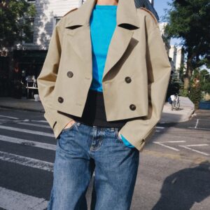 SHORT DOUBLE-BREASTED TRENCH JACKET