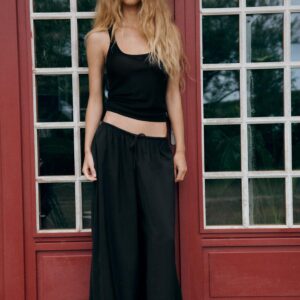 FLOWING DRAWSTRING PALAZZO TROUSERS
