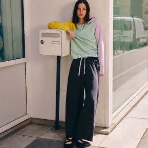 COTTON AND LINEN TRICOLOUR T-SHIRT