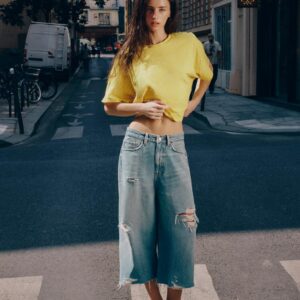 COTTON AND LINEN STRIPED T-SHIRT